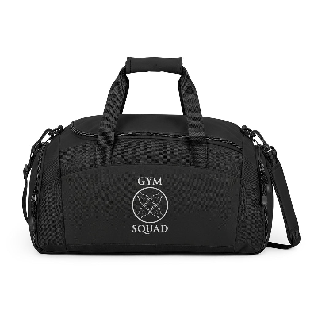 Gym Bag — 'Gym Squad' Embroidered Duffle for Fitness Enthusiasts (Personalize with Name/Number)