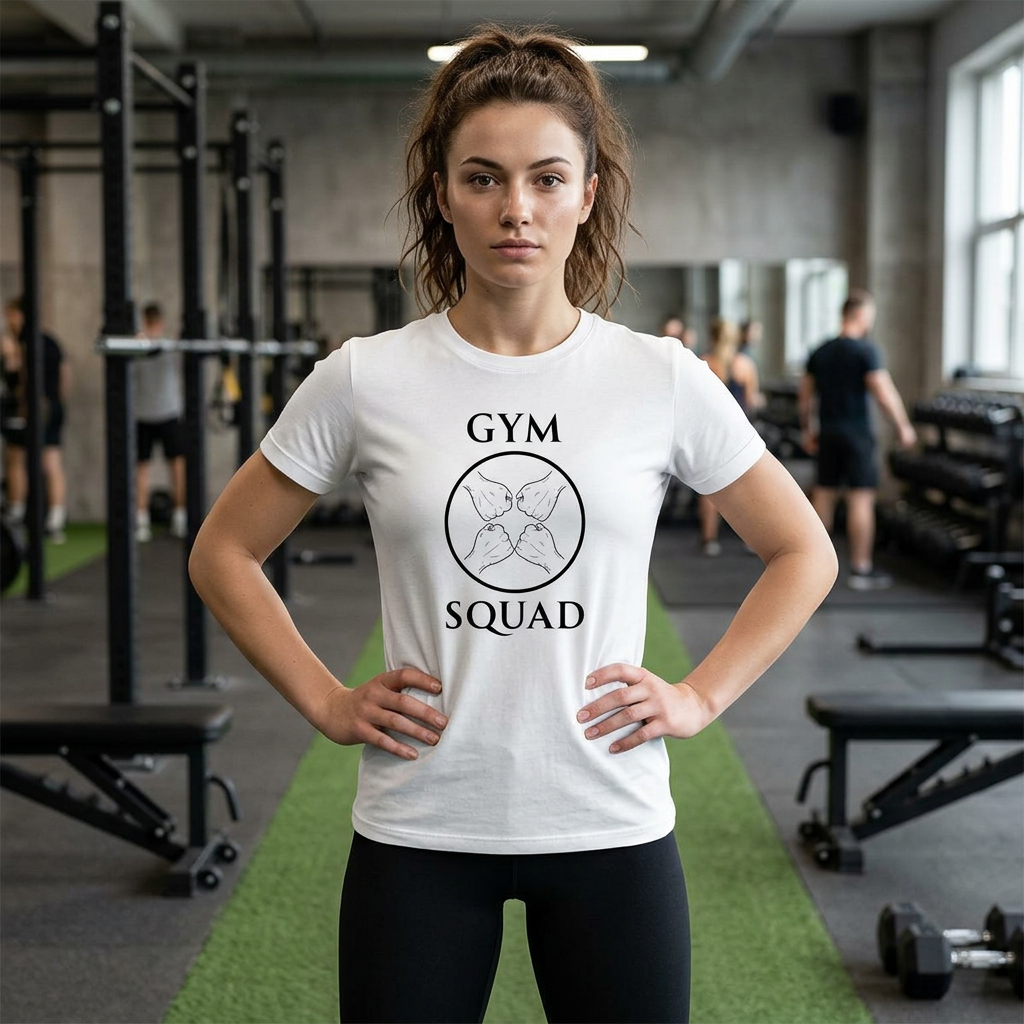 Gym Squad Women’s Cooling Performance Tee.  Fit Together logo included on back.
