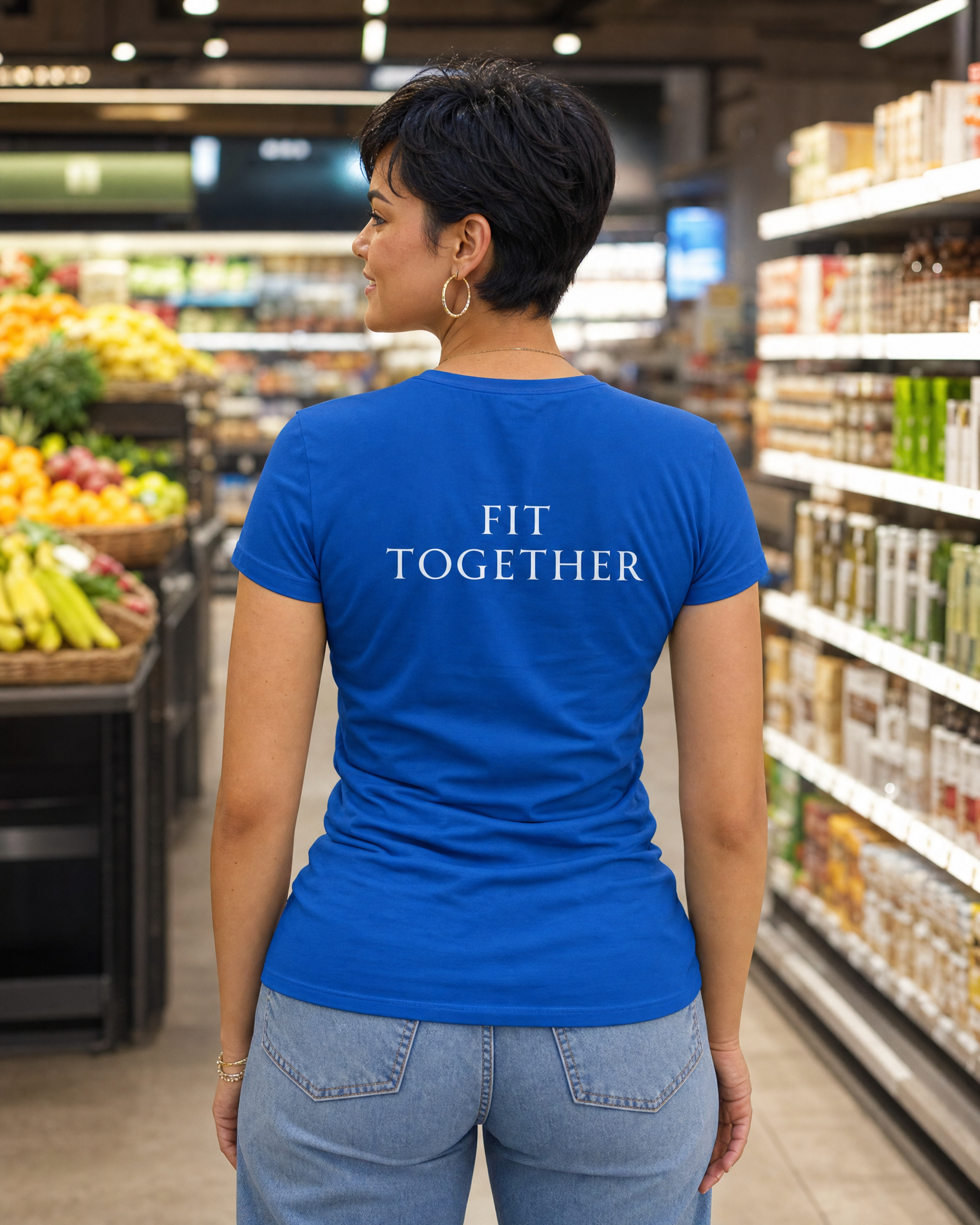 Gym Squad Women’s Cooling Performance Tee.  Fit Together logo included on back.